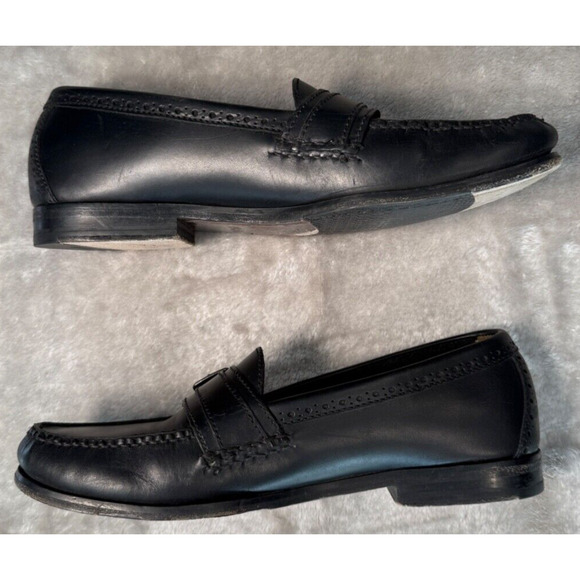 Cole Haan Pinch Hand Sewn Grand OS Black Leather Buckle Loafers Mens Size 10 - Picture 2 of 7